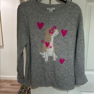 Cupcakes & Cashmere Gray Knit Dog Love Sweater